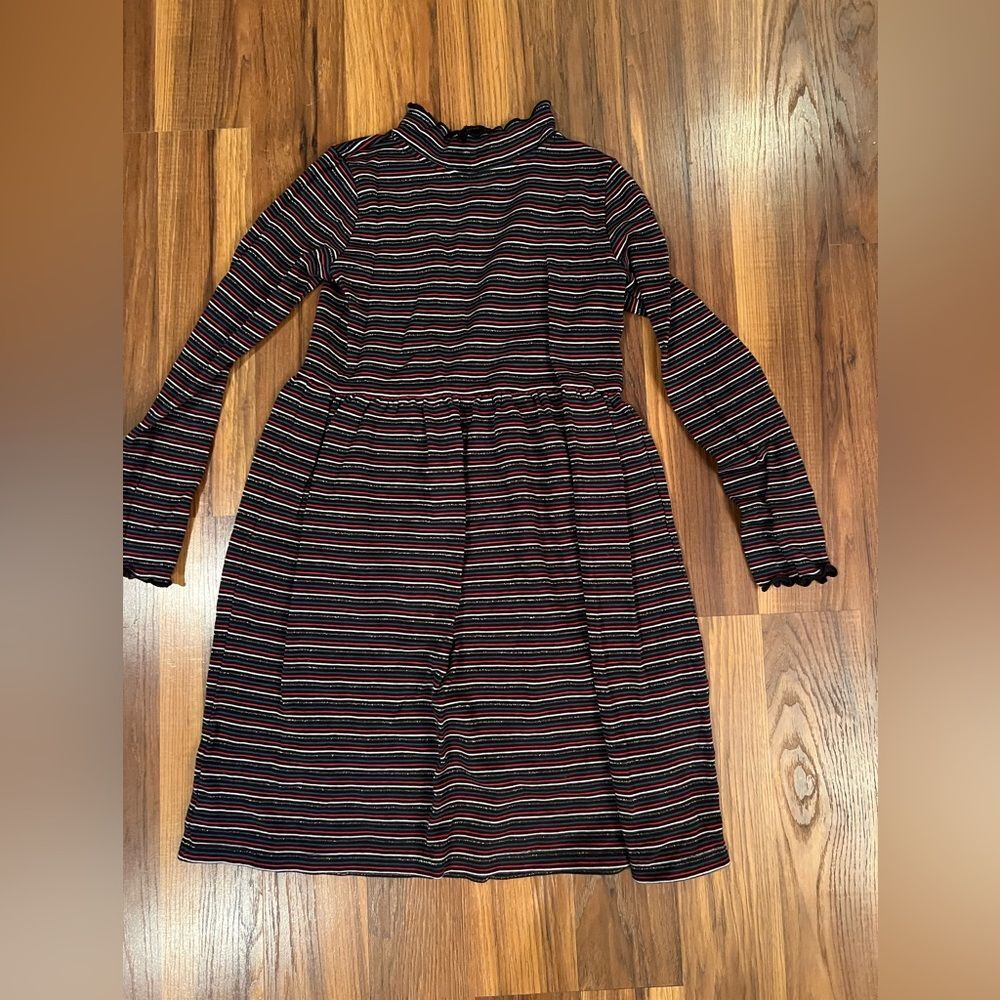 Stripe Lurex Rib Dress Hanna Andersson size 12